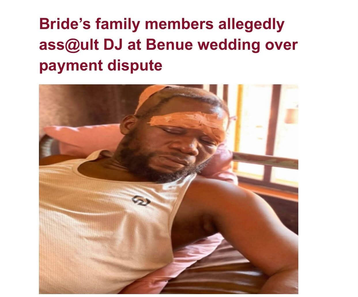 A popular disc jockey, DJ Orlando, is receiving treatment in a hospital after allegedly being attacked at a wedding in Otukpo, Benue State following a disagreement over extra payment. 1 FB IMG 1770708332809