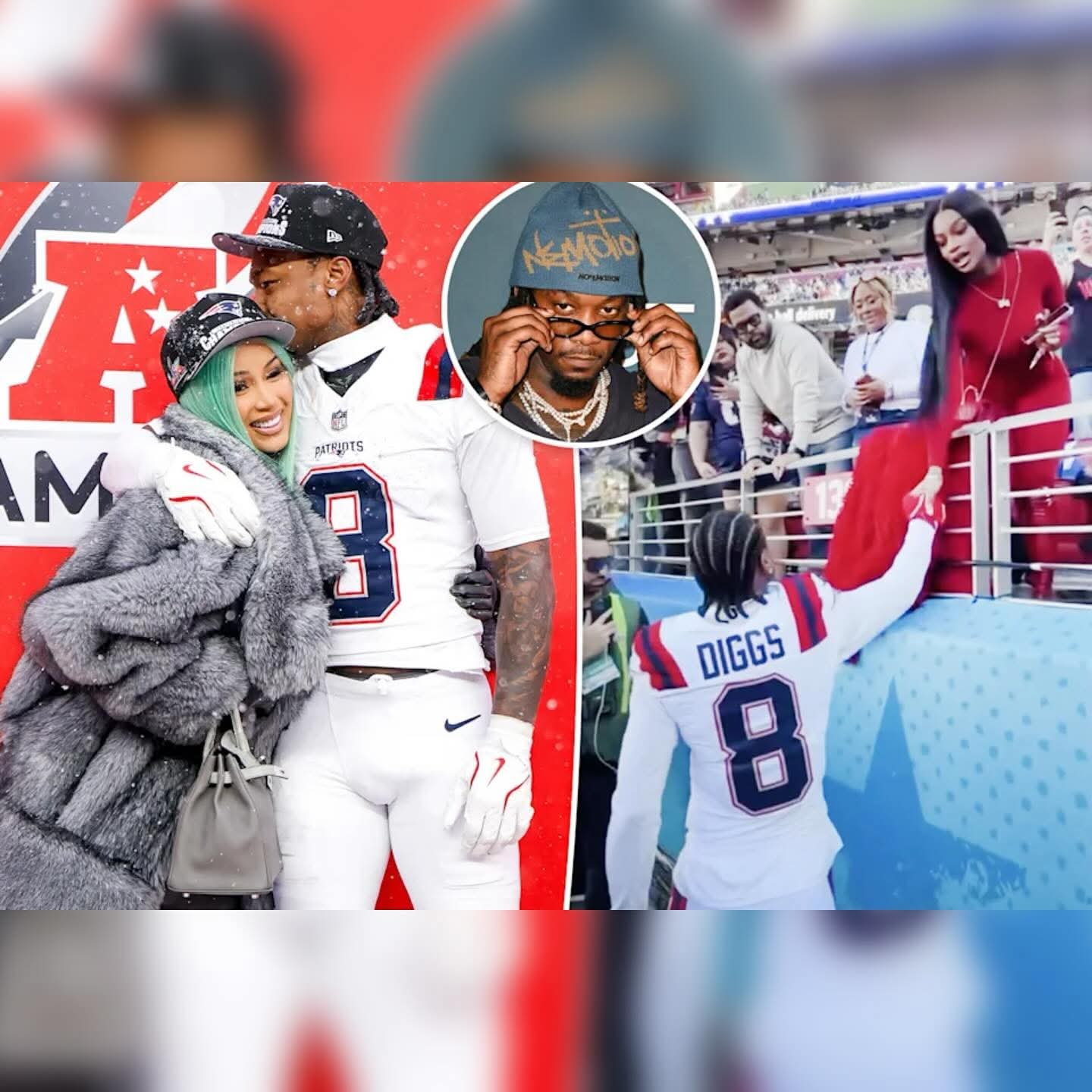 NFL star, Stefon Diggs spotted with a woman who allegedly had an affair with Cardi B’s ex-husband, Offset at the Super Bowl 1 FB IMG 1770821496034