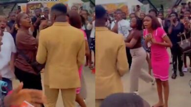 Drama as main girlfriend catch boyfriend proposing to side chick on Valentine's day. 10 FB IMG 1771068282484