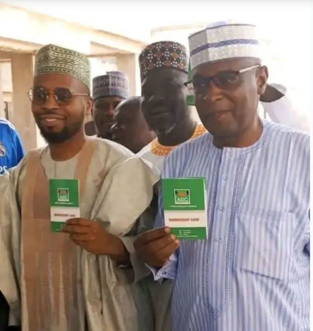 The son of former Vice President of Nigeria, Atiku Abubakar, Mustapha Atiku Abubakar, has today received his membership card of the ADC. 1 FB IMG 1772059018516