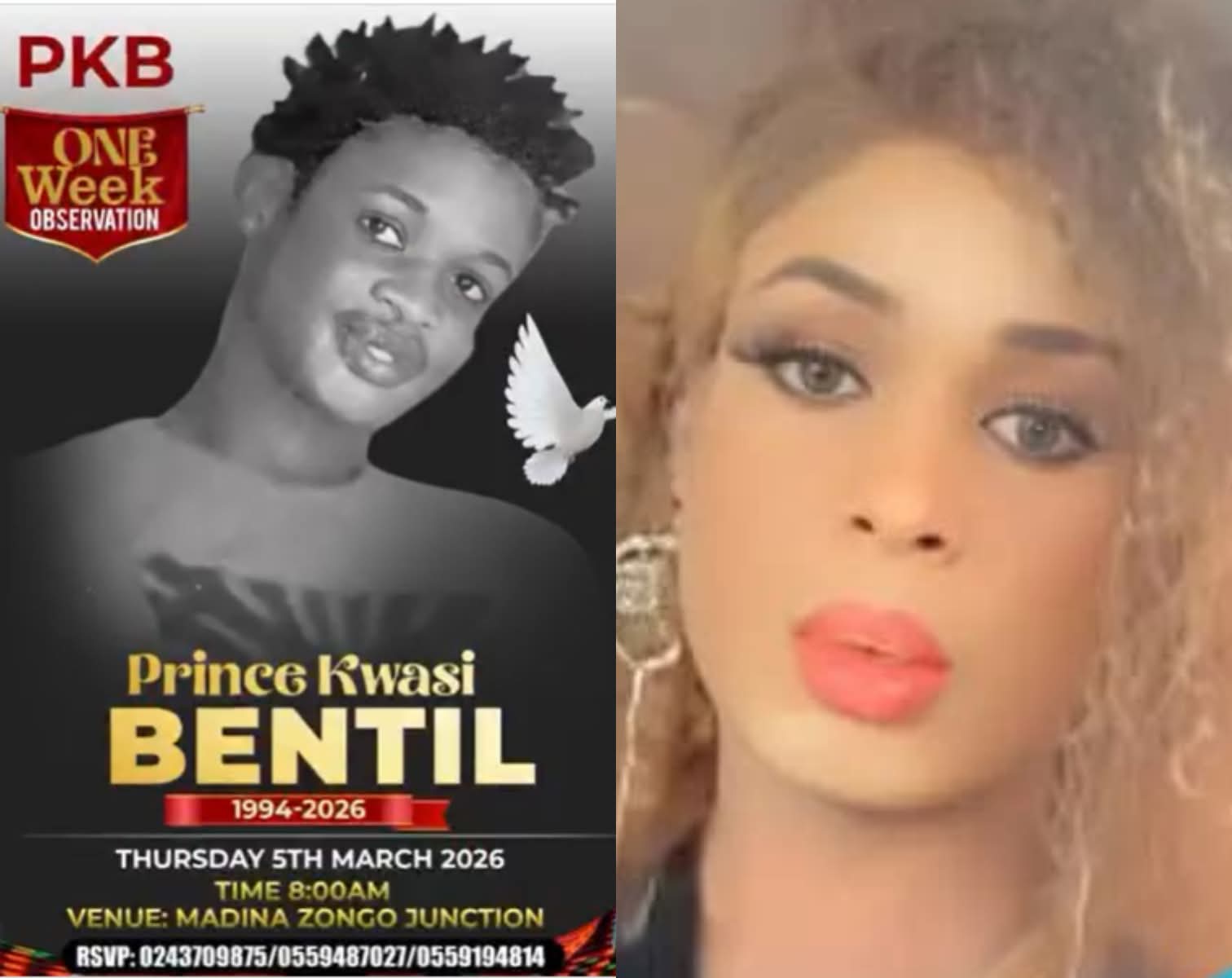 Family of Ghanaian transgender woman uses his male photo on funeral poster instead of the woman she was before she died 1 FB IMG 1772234400826