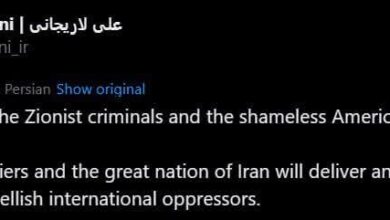 The Secretary of Iran's Supreme National Security Council, Ali Larijani is alive and has tweeted: 8 FB IMG 1772317026588