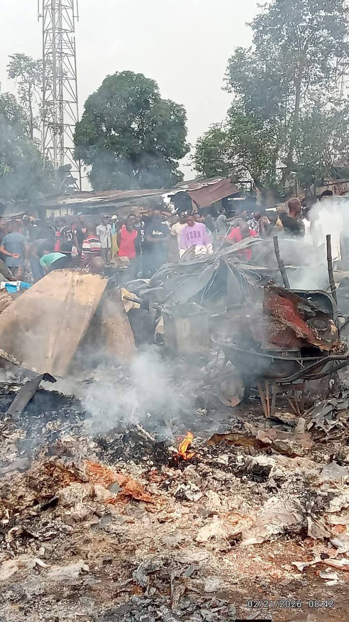 Fire outbreak at mgbuka Obosi Onitsha Anambra State. 1 IMG 20260221 103021 449
