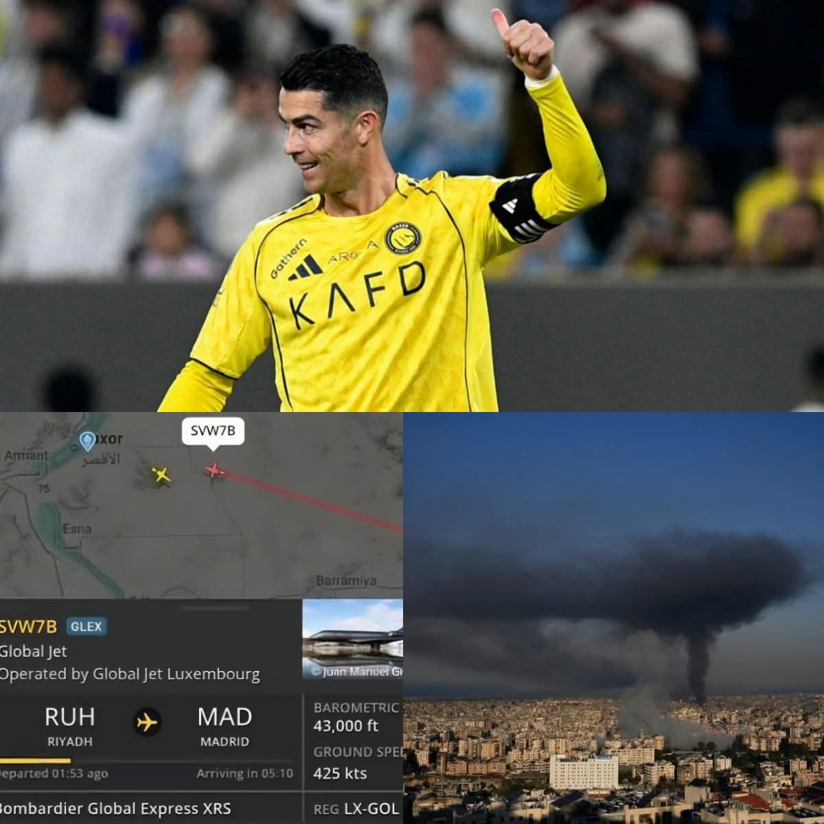 Iran B+mbs H!t Saudi Arabia: Ronaldo's £61 Million Private Jet Was Quietly In The Air To Madrid Before Sunrise, While others Can't Find A Single Flight Out 1 FB IMG 1772549081195