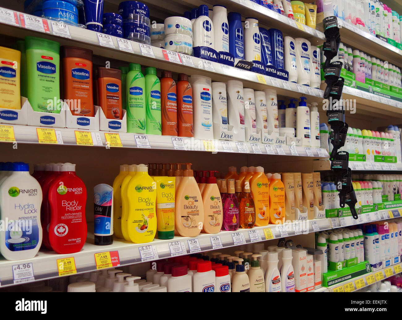 Low-Cost Skincare Routines You Can Start Today 1 body creams and lotions in a uk supermarket EEKJTX