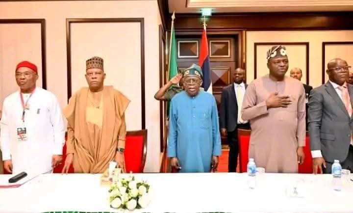 President Bola Ahmed Tinubu is currently meeting with the 36 state coordinators of the Renewed Hope Ambassadors at the Presidential Villa. 1 FB IMG 1776365114994