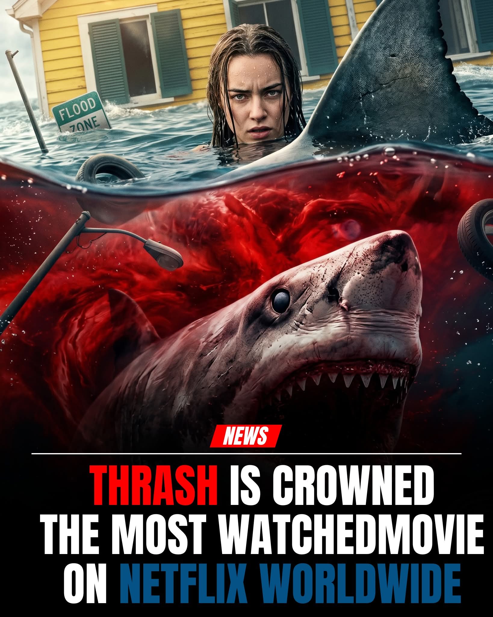 THRASH is crowned the most watched movie on Netflix worldwide, now pulling massive global numbers and continuing its domination with over 75 million views reported. 1 FB IMG 1776879638145