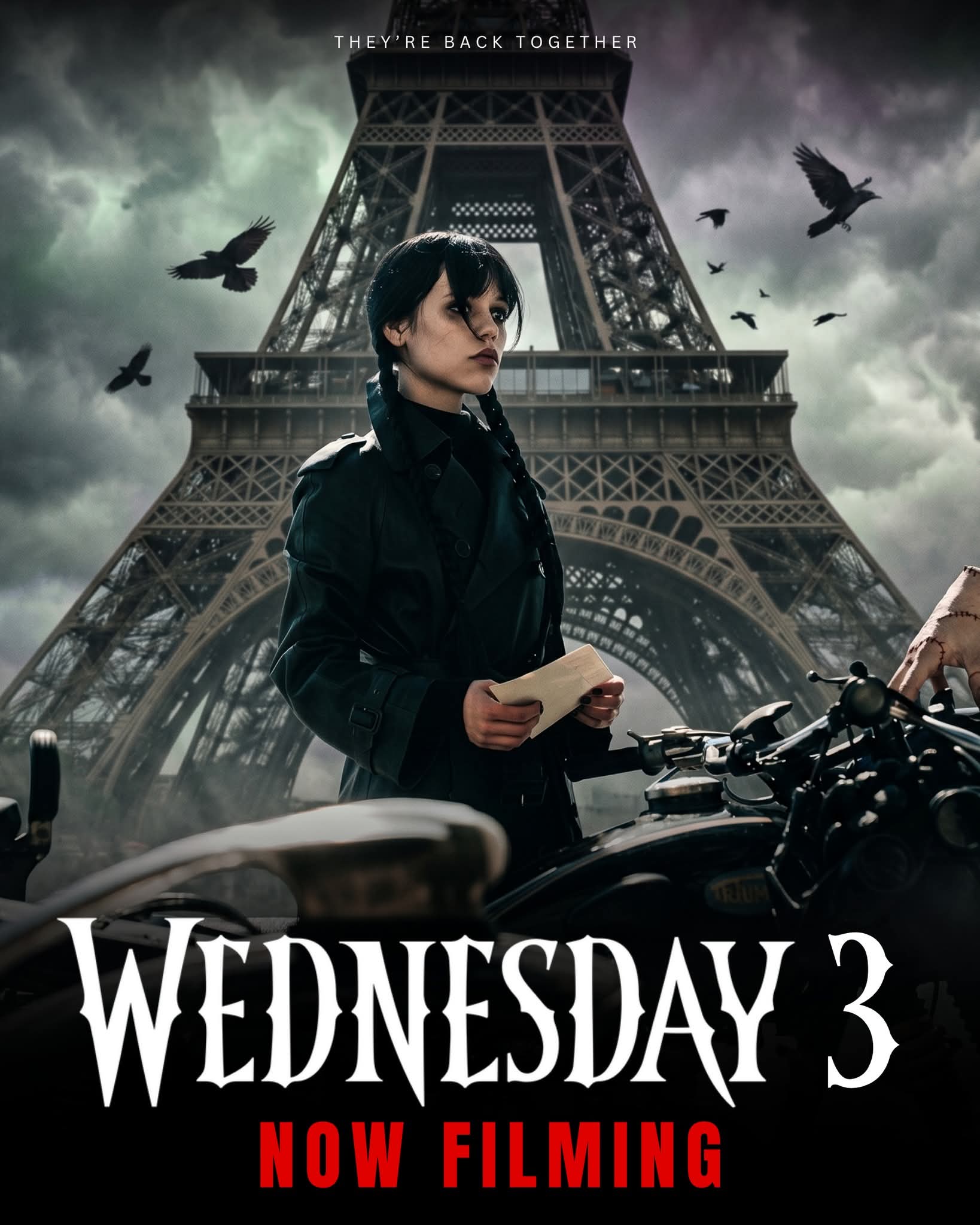 WEDNESDAY Season 3 is now officially filming in Paris and you’re not ready for this bold new chapter coming soon to Netflix. 1 FB IMG 1777387057401