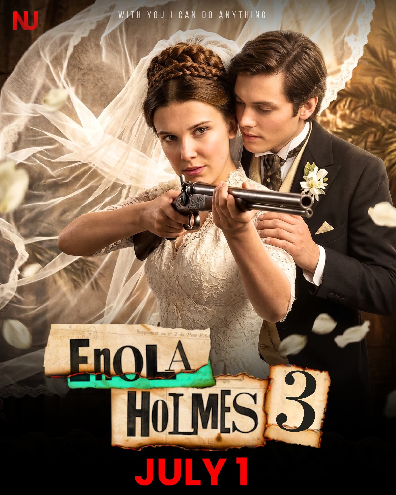 ENOLA HOLMES 3 is officially releasing on Netflix July 1 with Millie Bobby Brown returning for what’s being described as the darkest and most emotional chapter of the franchise yet. 1 FB IMG 1779811844526