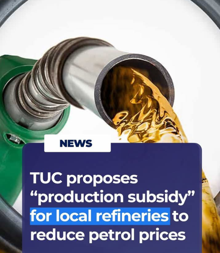 The Trade Union Congress (TUC) has proposed a “production subsidy” for local and modular refineries to help reduce the rising cost of petrol in Nigeria. 1 Screenshot 20260509 131820