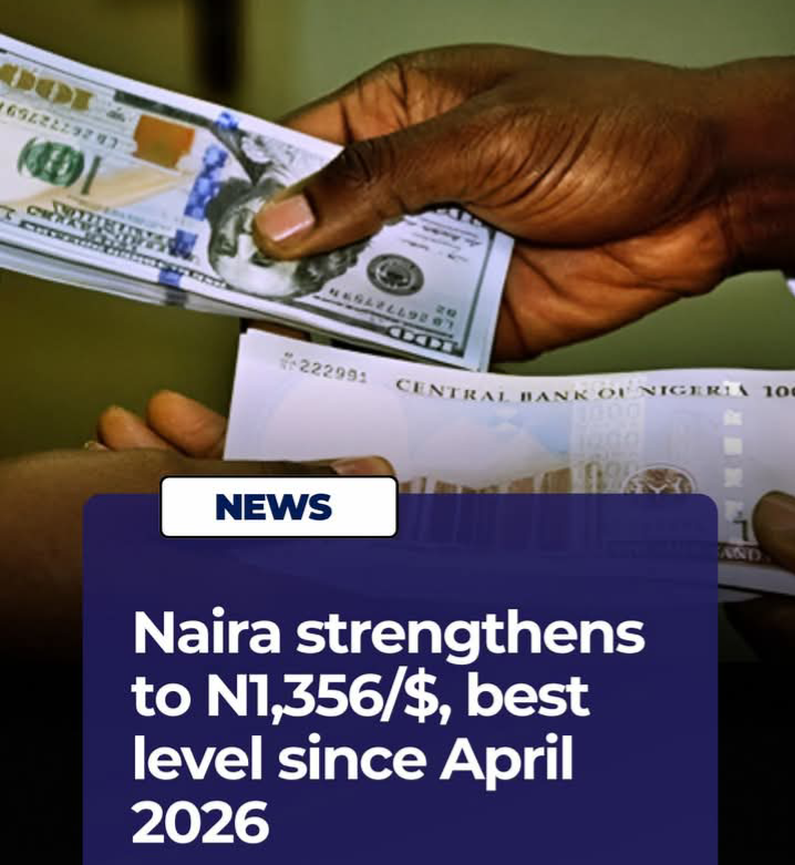 The Naira strengthened against the United States dollar on Monday, closing at N1,356/$ at the official market. 1 Screenshot 20260616 135404
