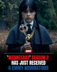WEDNESDAY Season 2 has officially received six Emmy nominations. 2 FB IMG 1783533496176