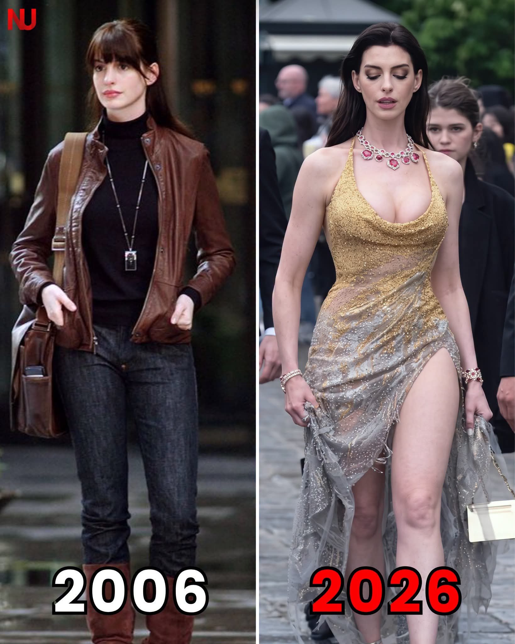 Anne Hathaway in 2006 and 2026, twenty years apart and somehow the glow only got stronger. 1 FB IMG 1784054792794