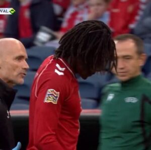 Patrick Dorgu Forced Off After Just 30 Minutes for Denmark Against Wales as Manchester United Injury Fears Grow 2 FB IMG 1790528993865